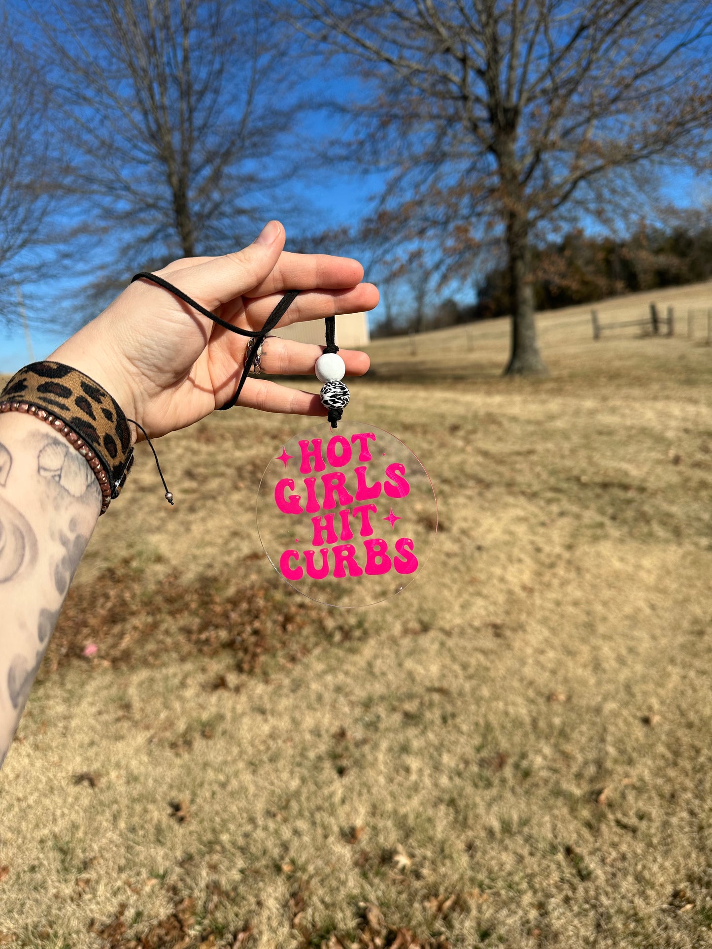 Hot girls hit curbs Car charm