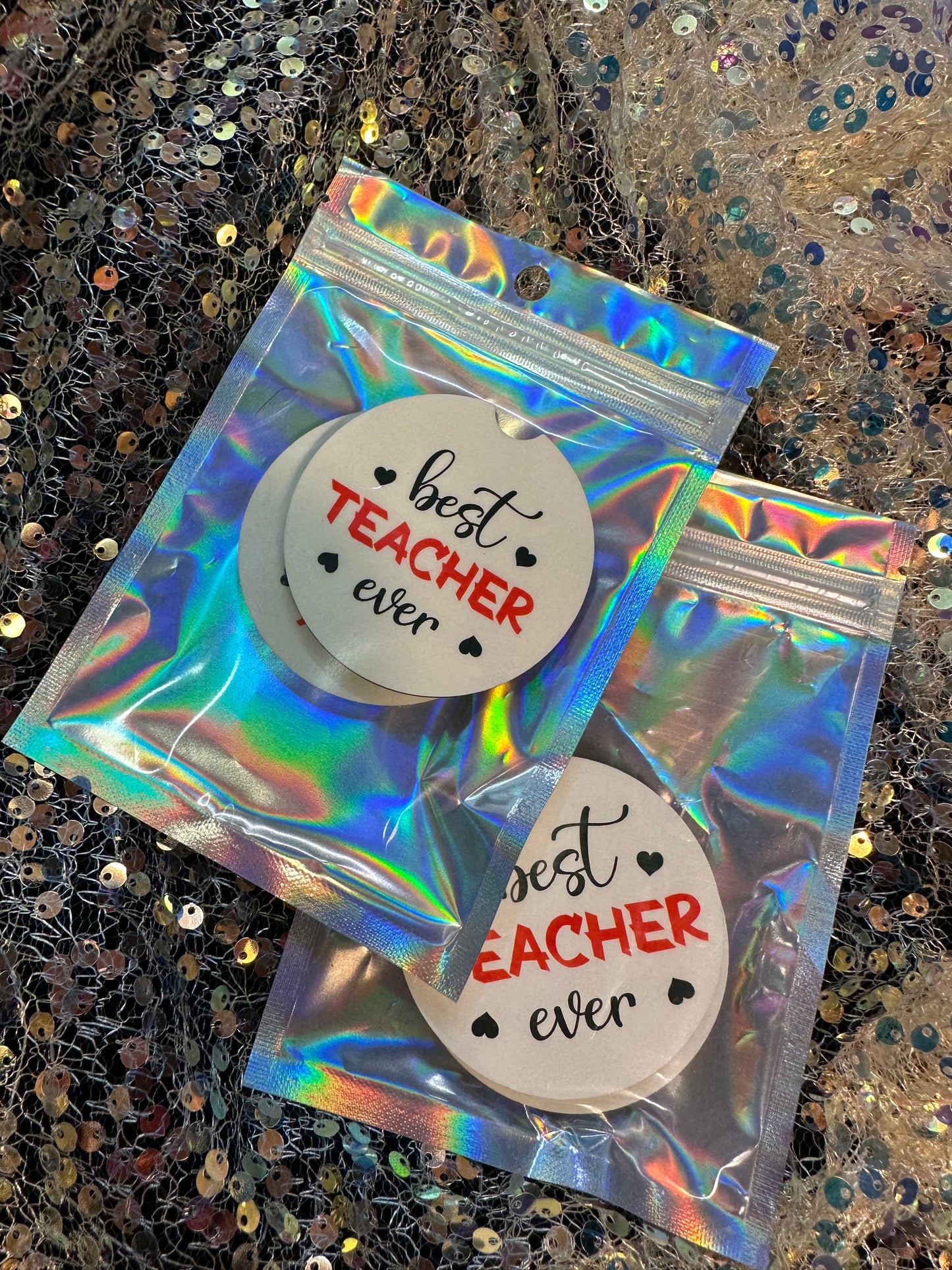 Best teacher ever car coasters