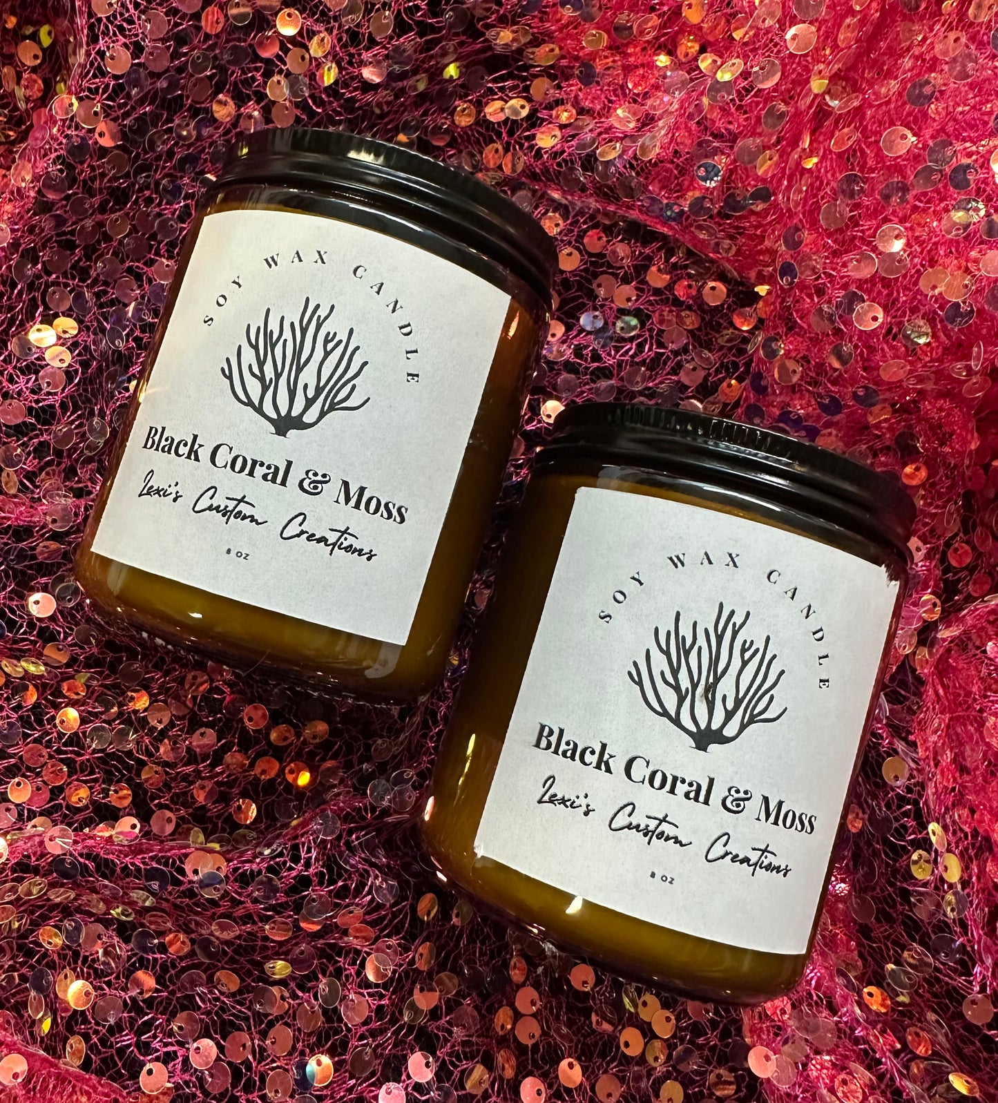 Black coral and moss candles