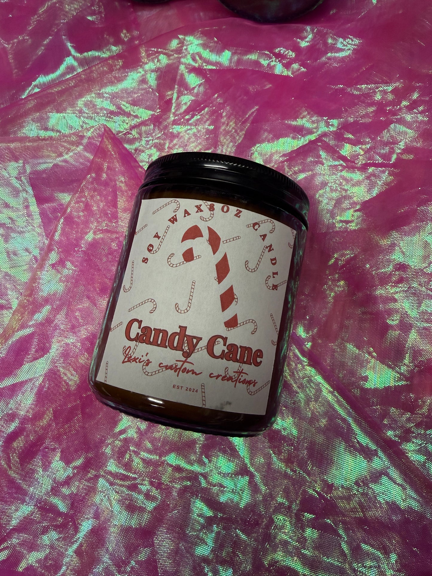 Candy cane candle