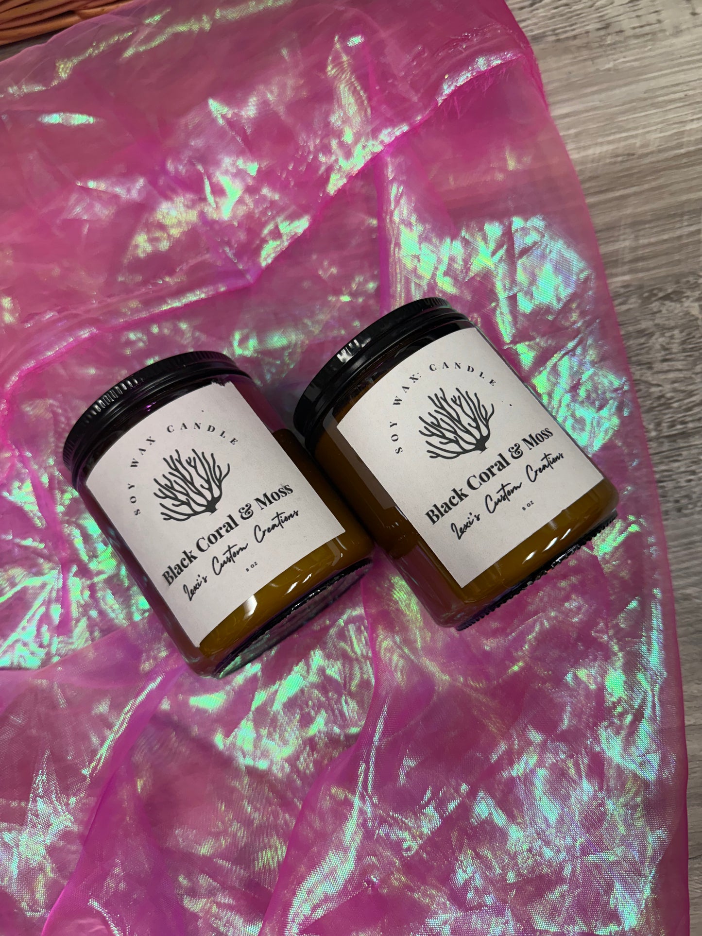 Black coral and moss candles