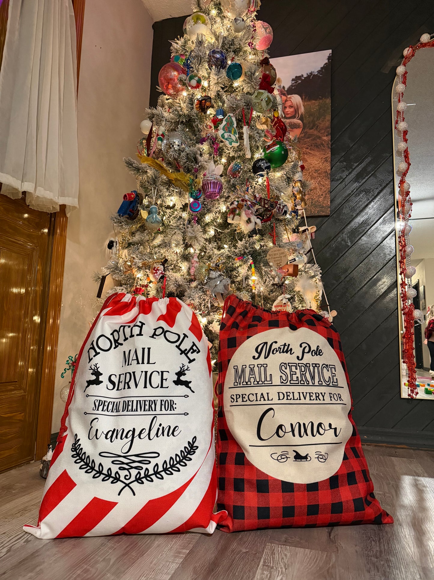 Candy cane Santa sacks