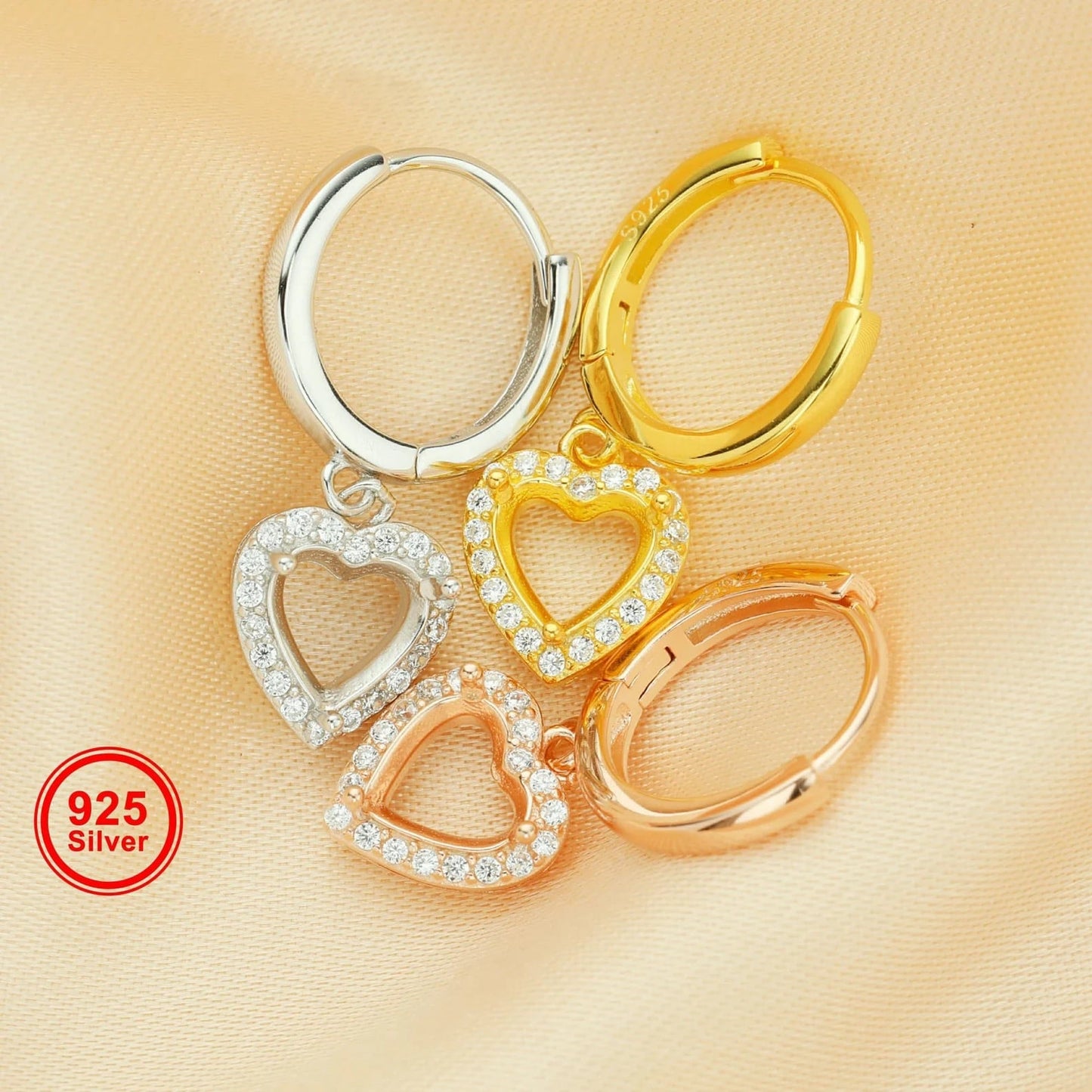 HEART DANGLE EARRINGS