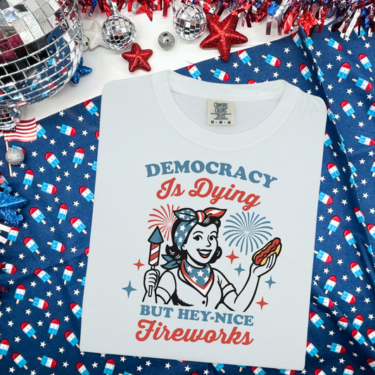 Democracy is dying design (put size and color in comments)