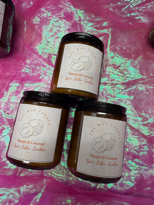 Mango and coconut candles