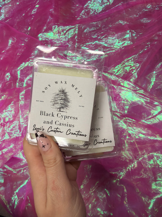 Black Cypress and Cassius wax melts