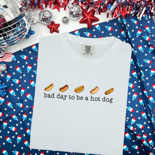 Bad day to be a hot dog (put size and color in comments)