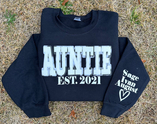 AUNTIE puff vinyl name on sleeve