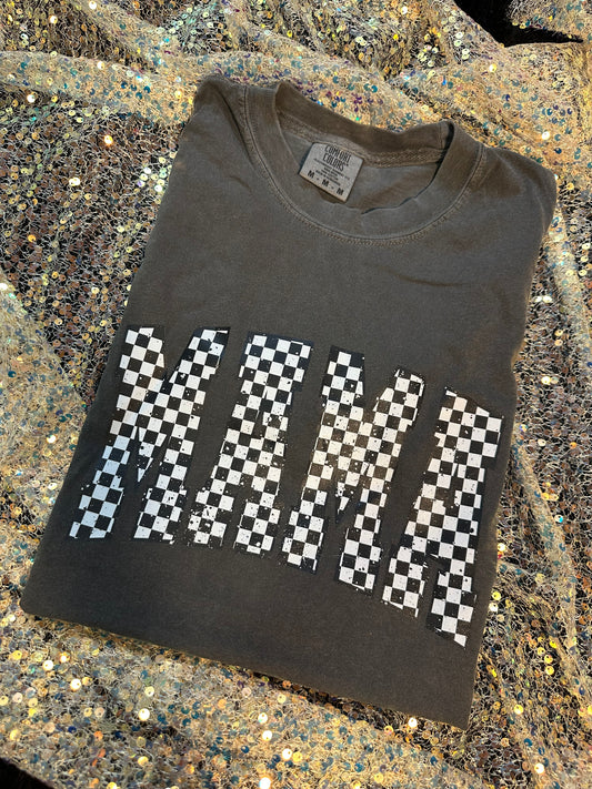 M Mama checkered comfort colors