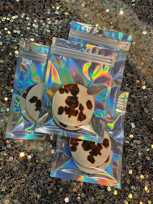 Animal print car coasters