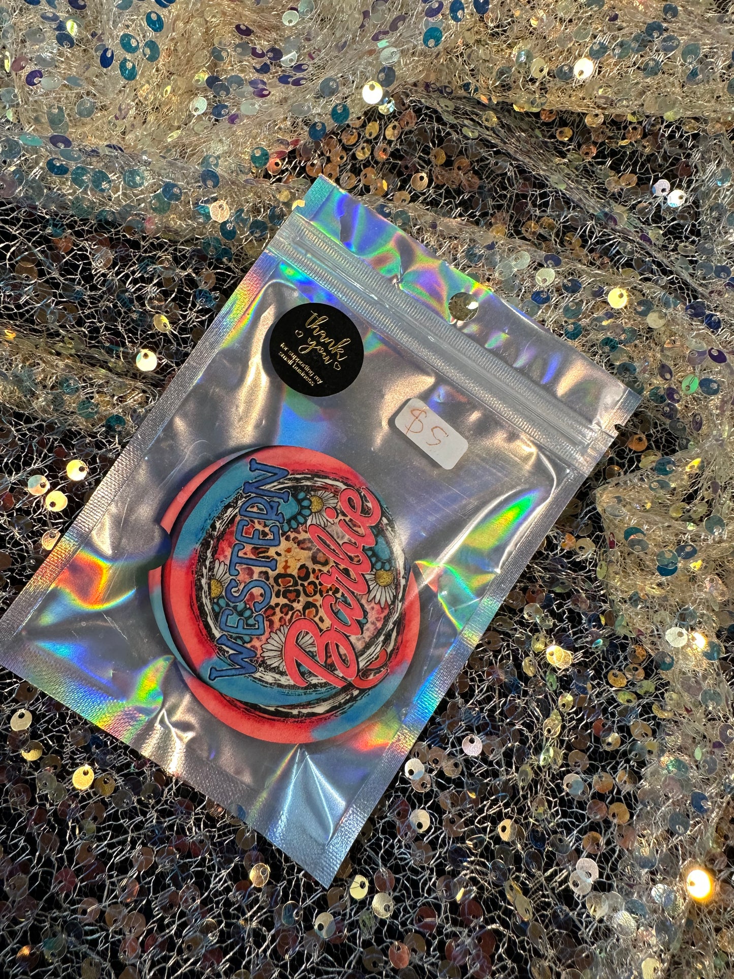 Western Barbie car coasters