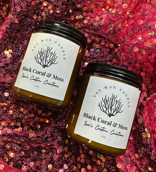 Black coral and moss candles