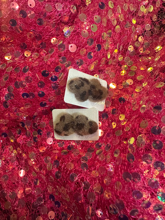 Fuzzy Cheetah Studs