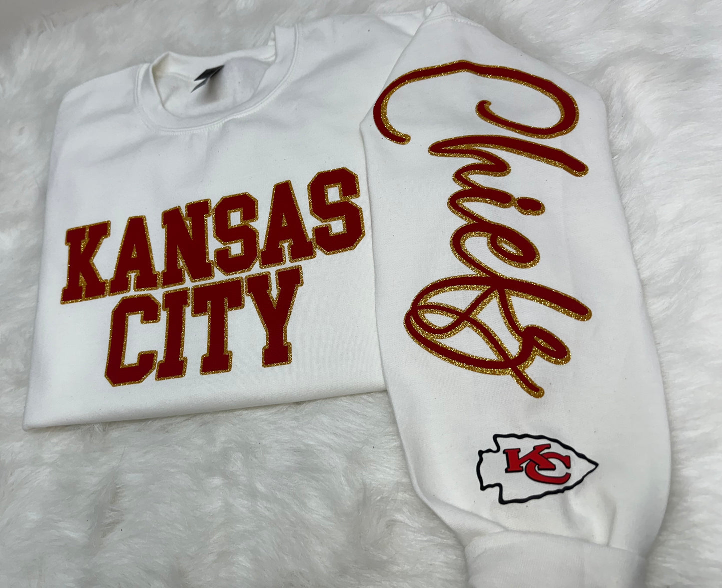 Custom sports team sweatshirts *Put size, colors and name of school in comments* Price includes ONE sleeve and front design, if wanting more message me.