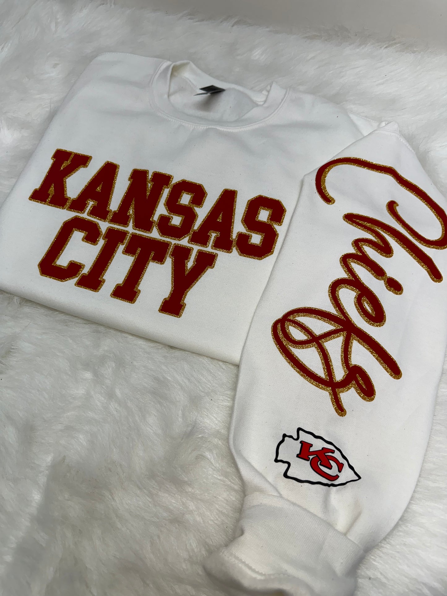 Custom sports team sweatshirts *Put size, colors and name of school in comments* Price includes ONE sleeve and front design, if wanting more message me.