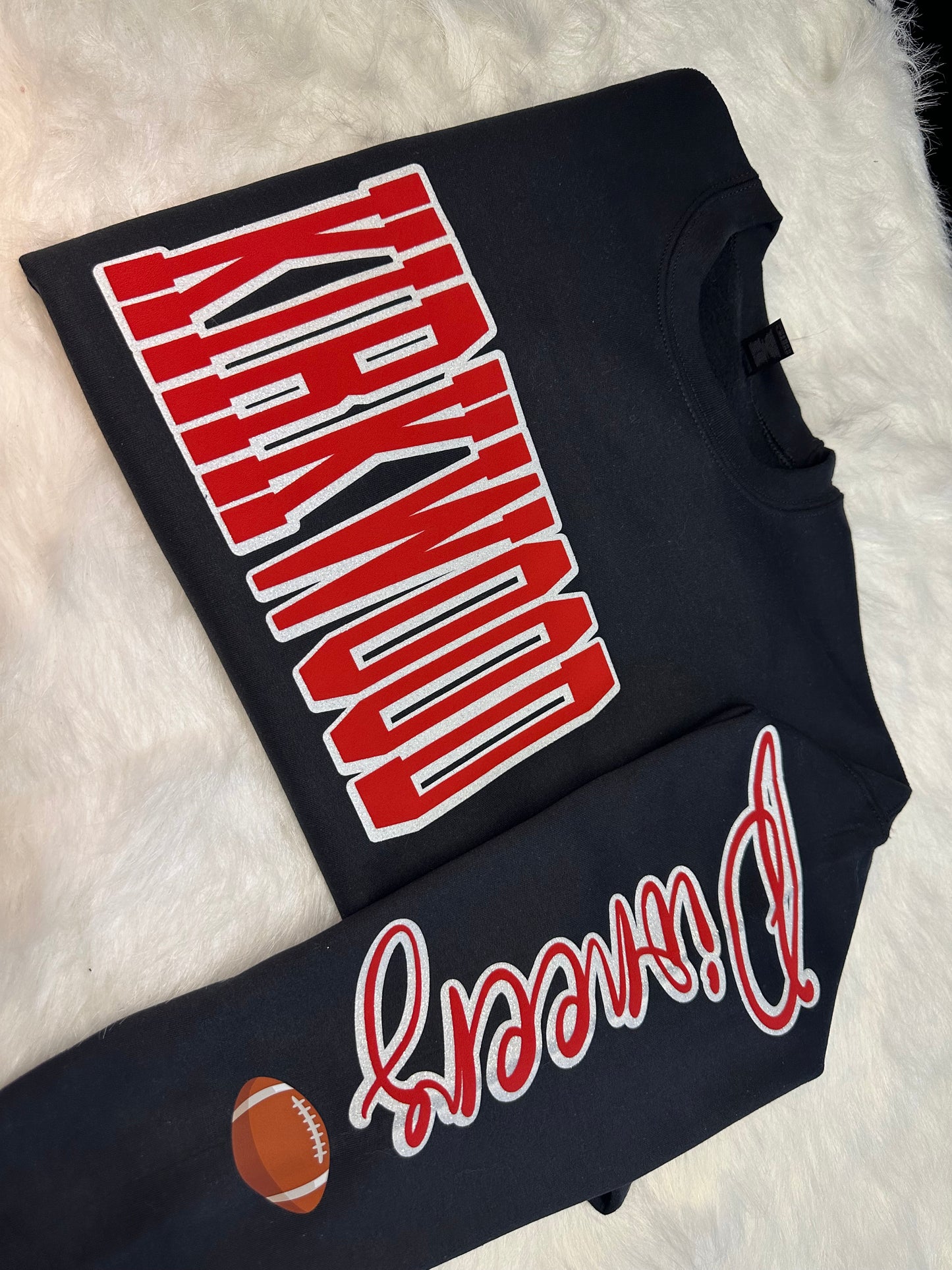 Custom sports team sweatshirts *Put size, colors and name of school in comments* Price includes ONE sleeve and front design, if wanting more message me.