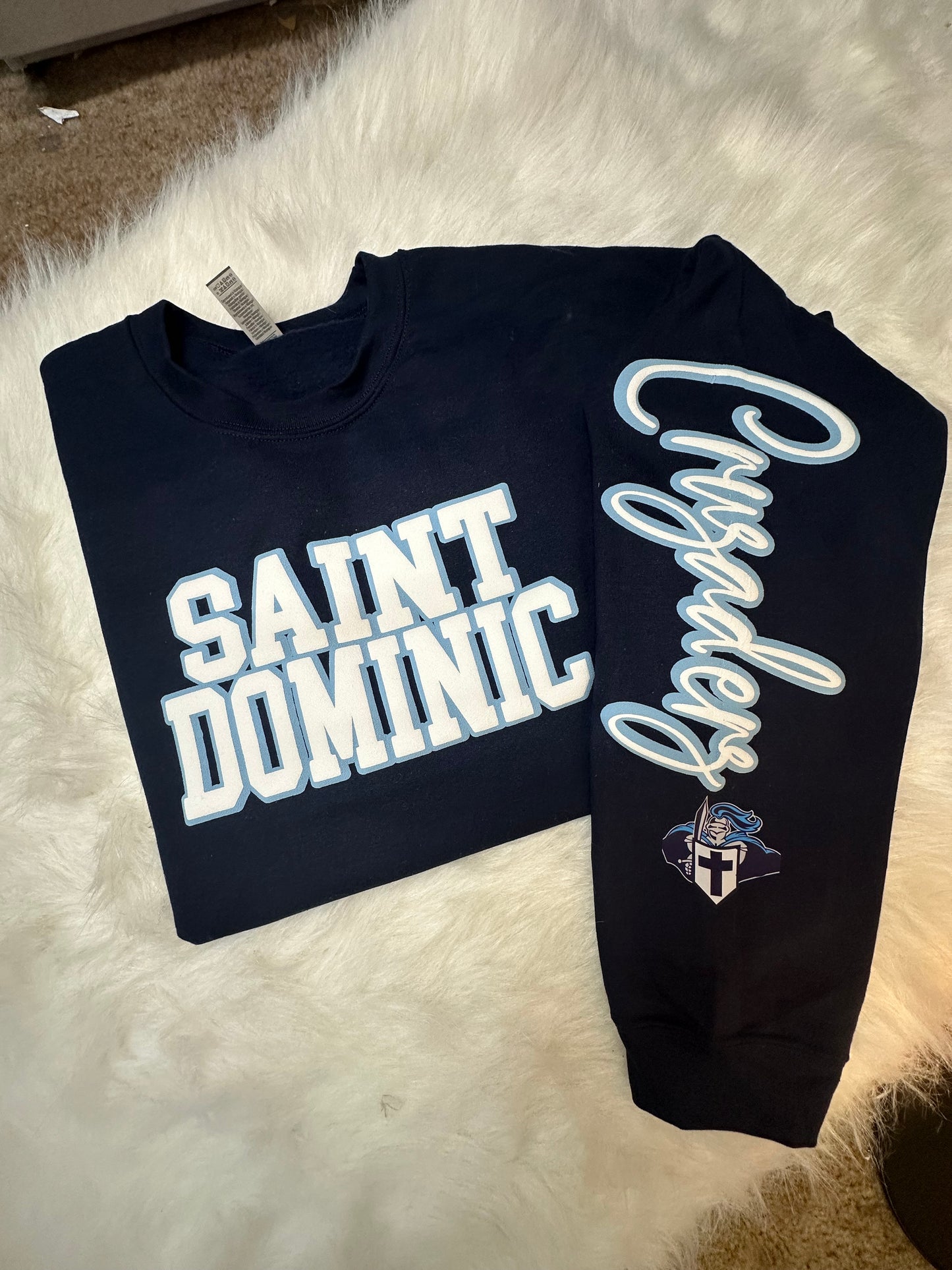 Custom sports team sweatshirts *Put size, colors and name of school in comments* Price includes ONE sleeve and front design, if wanting more message me.