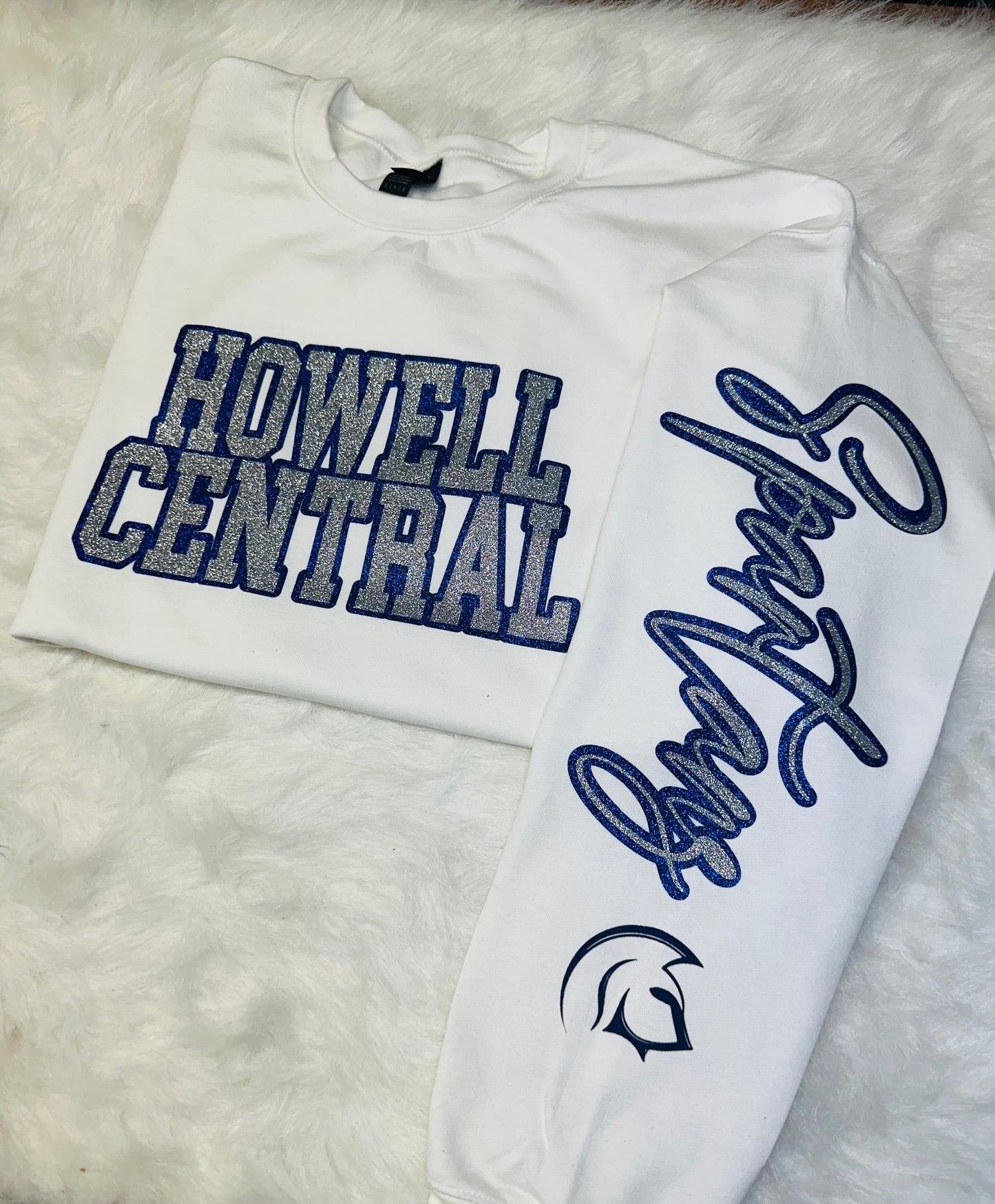Custom sports team sweatshirts *Put size, colors and name of school in comments* Price includes ONE sleeve and front design, if wanting more message me.