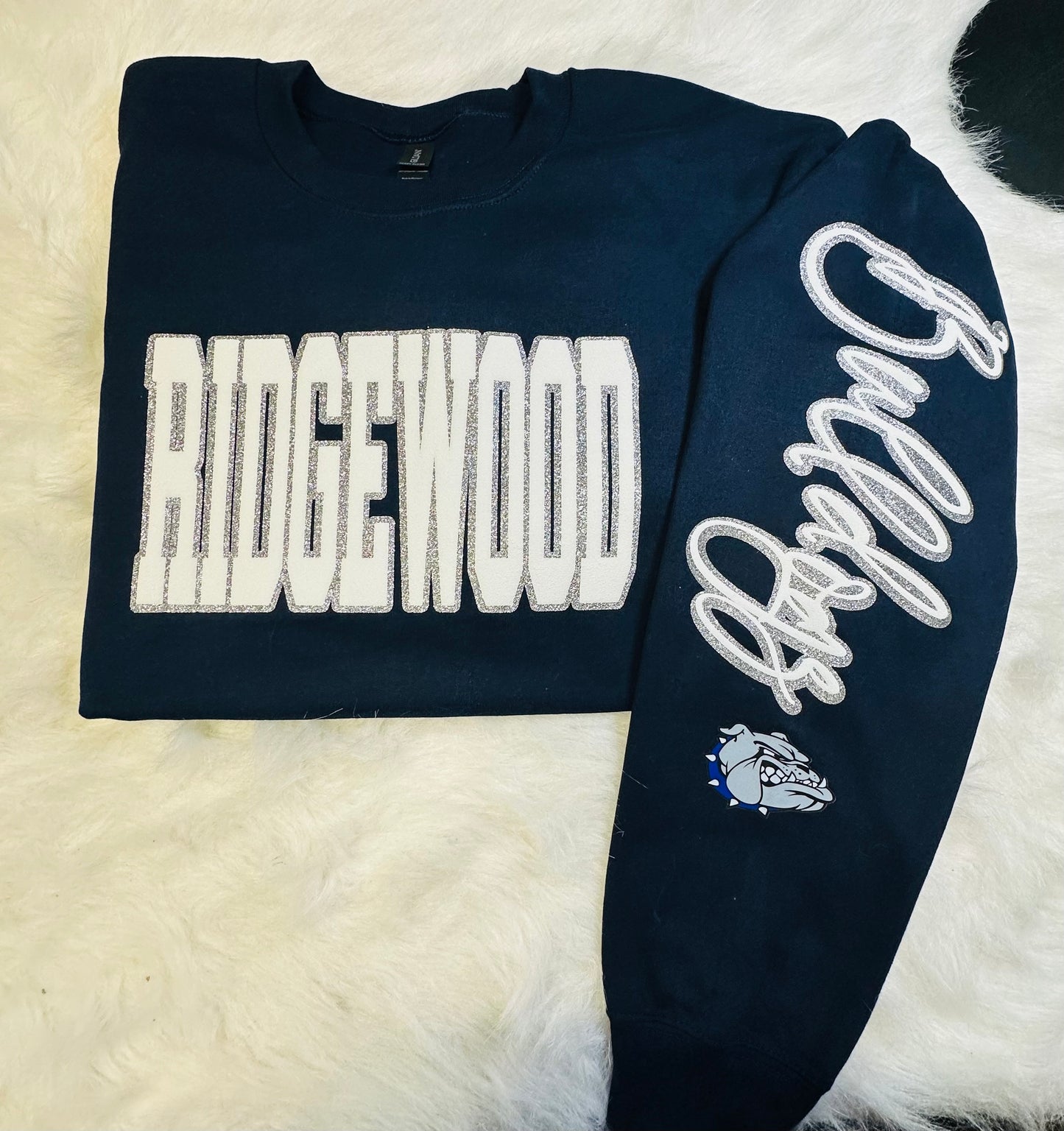 Custom sports team sweatshirts *Put size, colors and name of school in comments* Price includes ONE sleeve and front design, if wanting more message me.