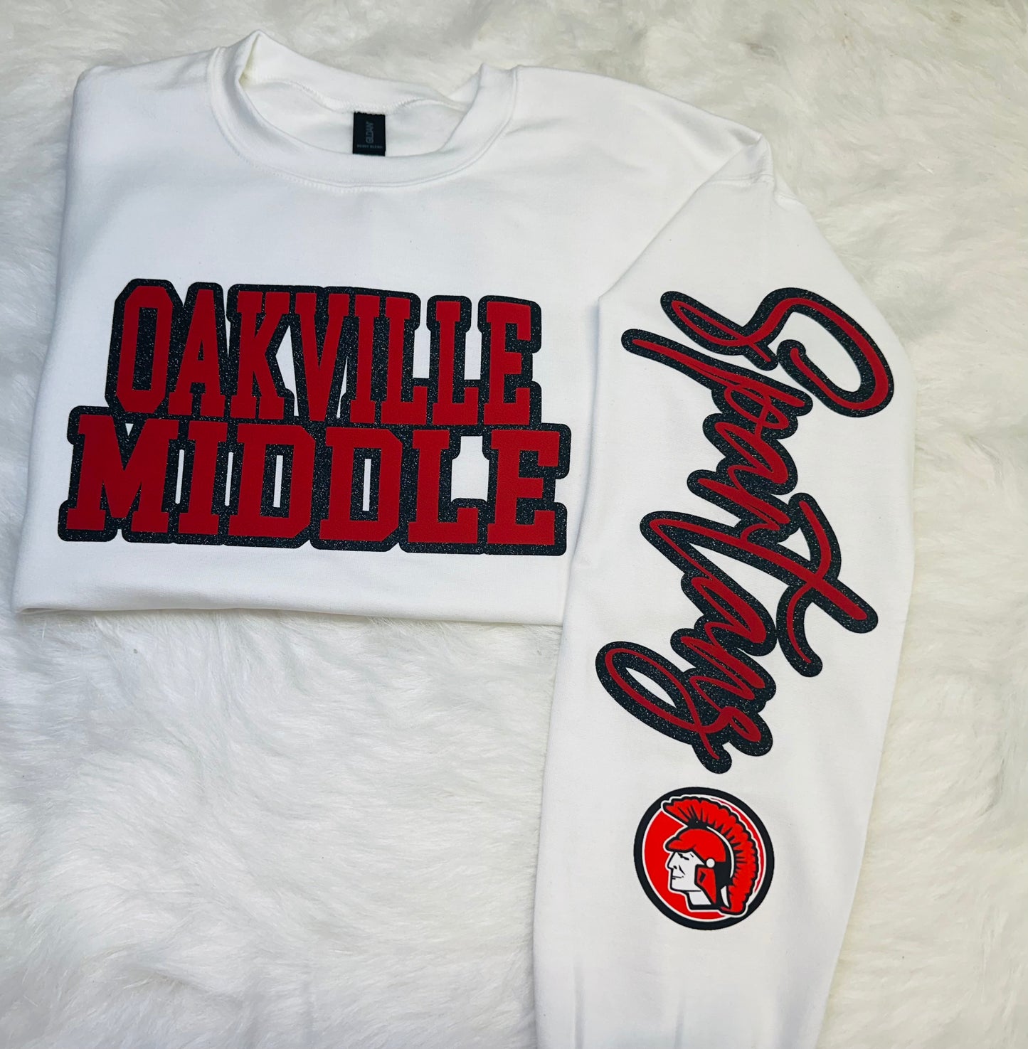 Custom sports team sweatshirts *Put size, colors and name of school in comments* Price includes ONE sleeve and front design, if wanting more message me.