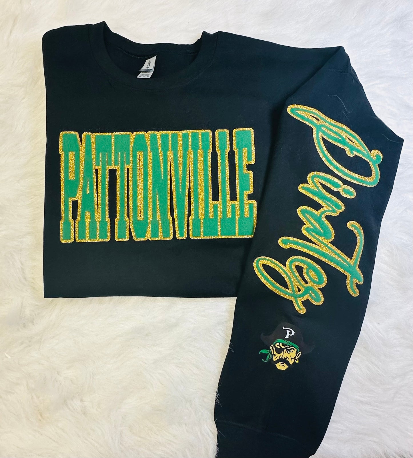 Custom sports team sweatshirts *Put size, colors and name of school in comments* Price includes ONE sleeve and front design, if wanting more message me.