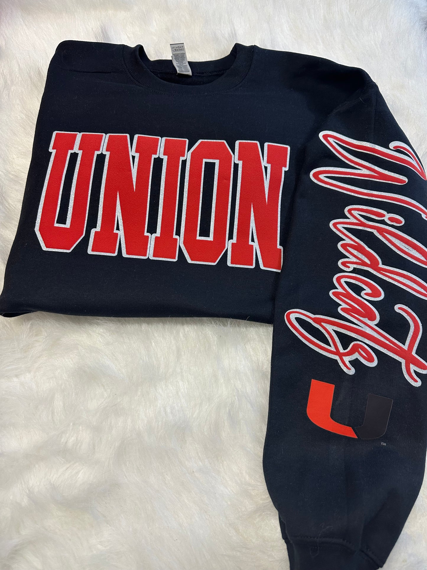 Custom sports team sweatshirts *Put size, colors and name of school in comments* Price includes ONE sleeve and front design, if wanting more message me.