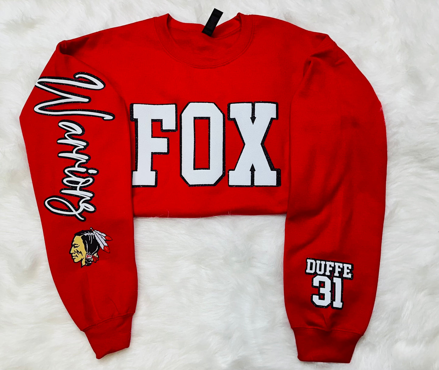 Custom sports team sweatshirts *Put size, colors and name of school in comments* Price includes ONE sleeve and front design, if wanting more message me.