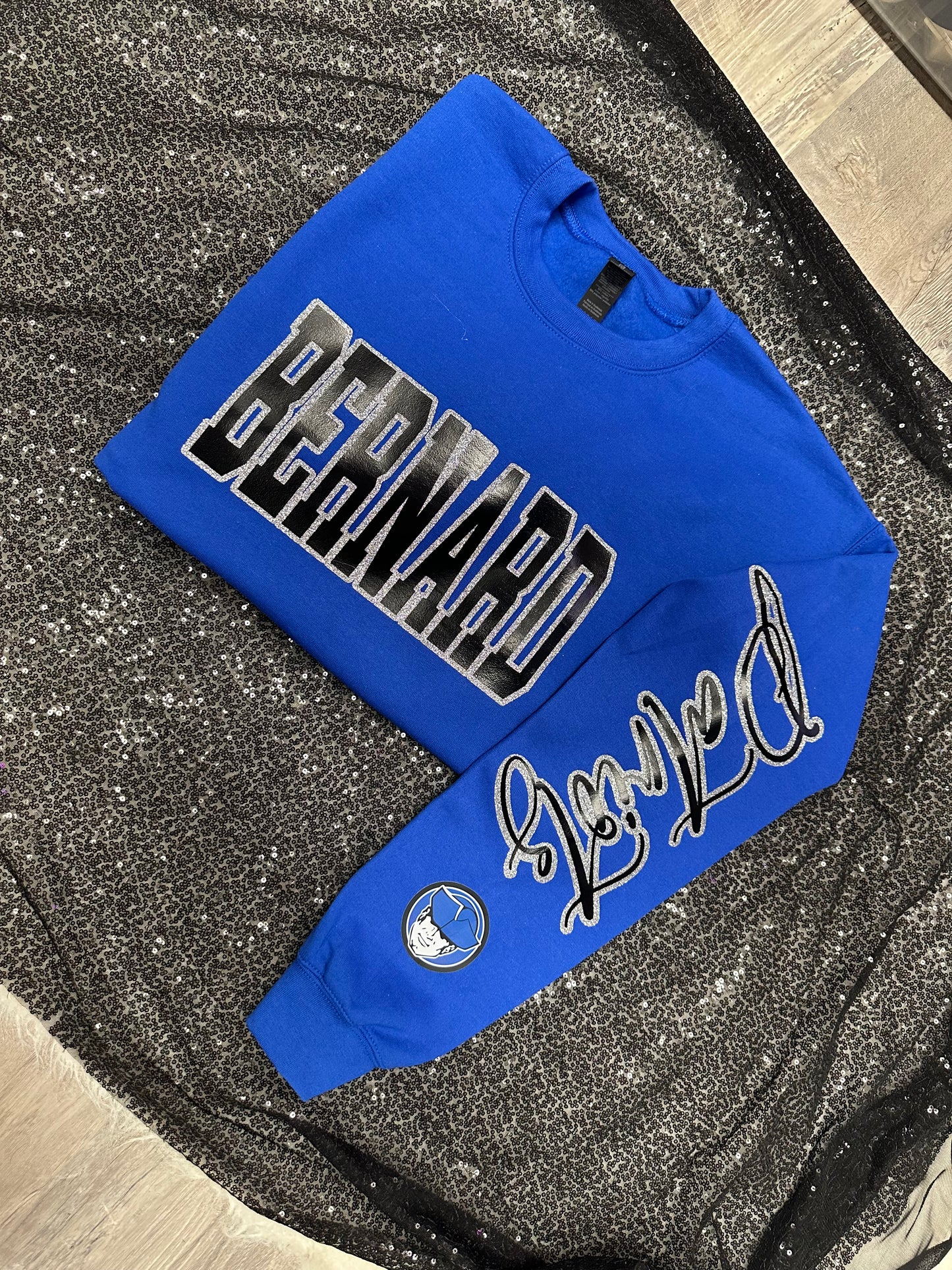 Custom sports team sweatshirts *Put size, colors and name of school in comments* Price includes ONE sleeve and front design, if wanting more message me.