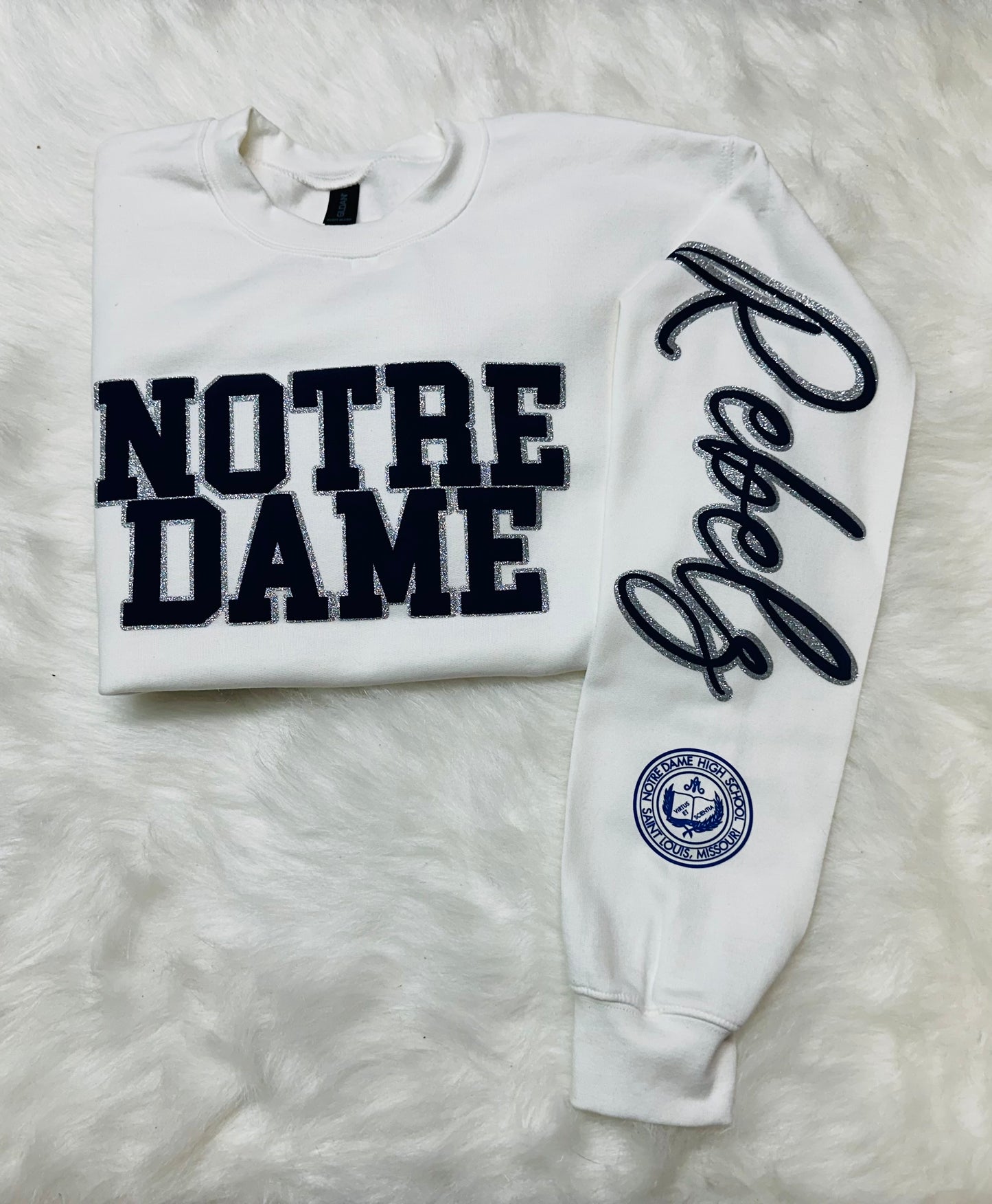 Custom sports team sweatshirts *Put size, colors and name of school in comments* Price includes ONE sleeve and front design, if wanting more message me.