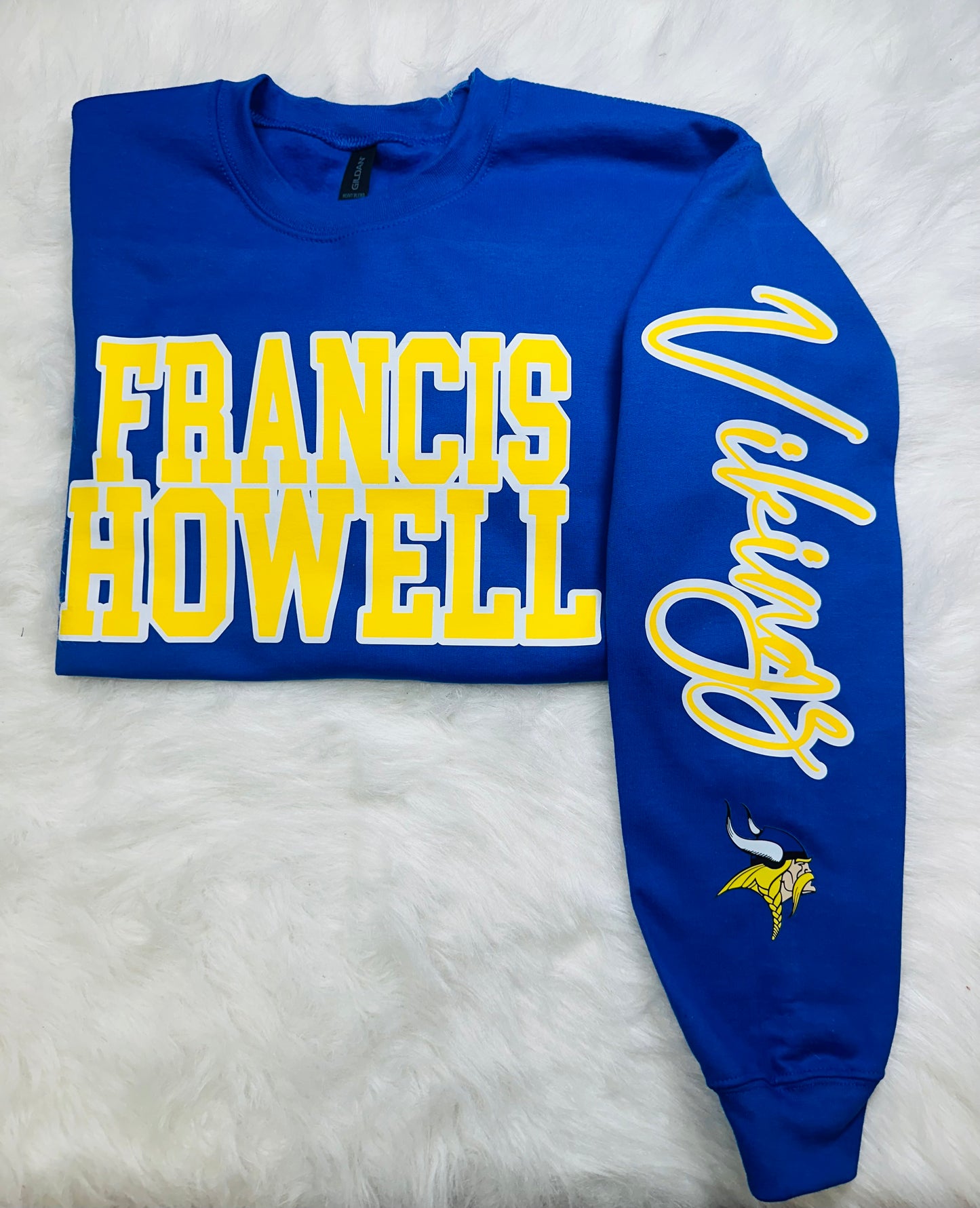 Custom sports team sweatshirts *Put size, colors and name of school in comments* Price includes ONE sleeve and front design, if wanting more message me.