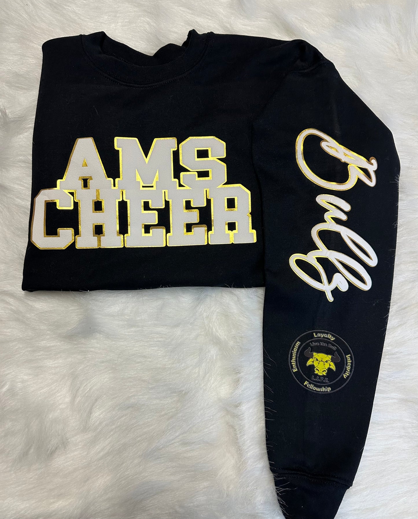 Custom sports team sweatshirts *Put size, colors and name of school in comments* Price includes ONE sleeve and front design, if wanting more message me.