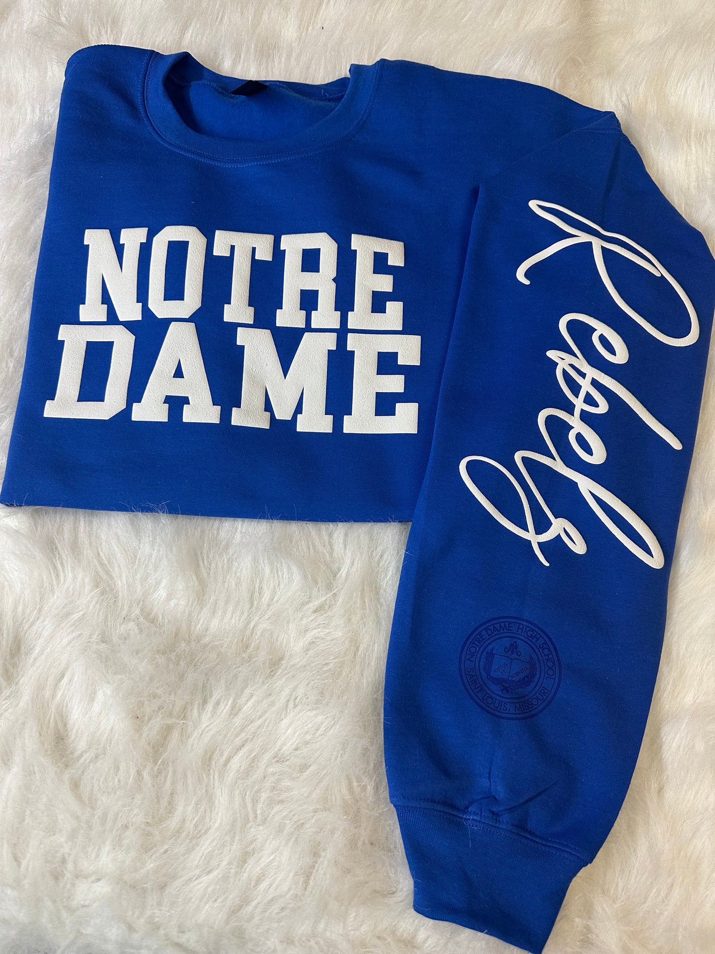 Custom sports team sweatshirts *Put size, colors and name of school in comments* Price includes ONE sleeve and front design, if wanting more message me.