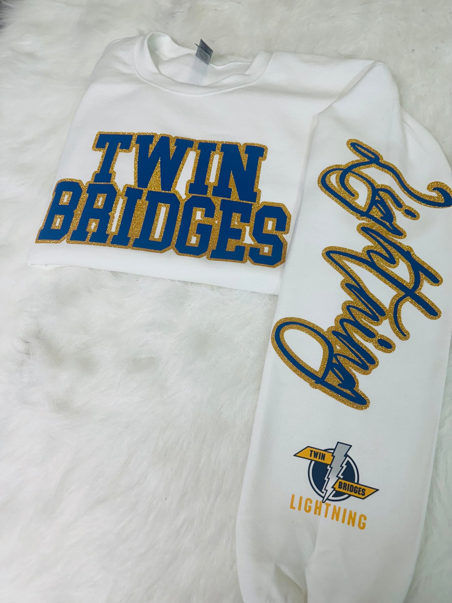 Custom sports team sweatshirts *Put size, colors and name of school in comments* Price includes ONE sleeve and front design, if wanting more message me.