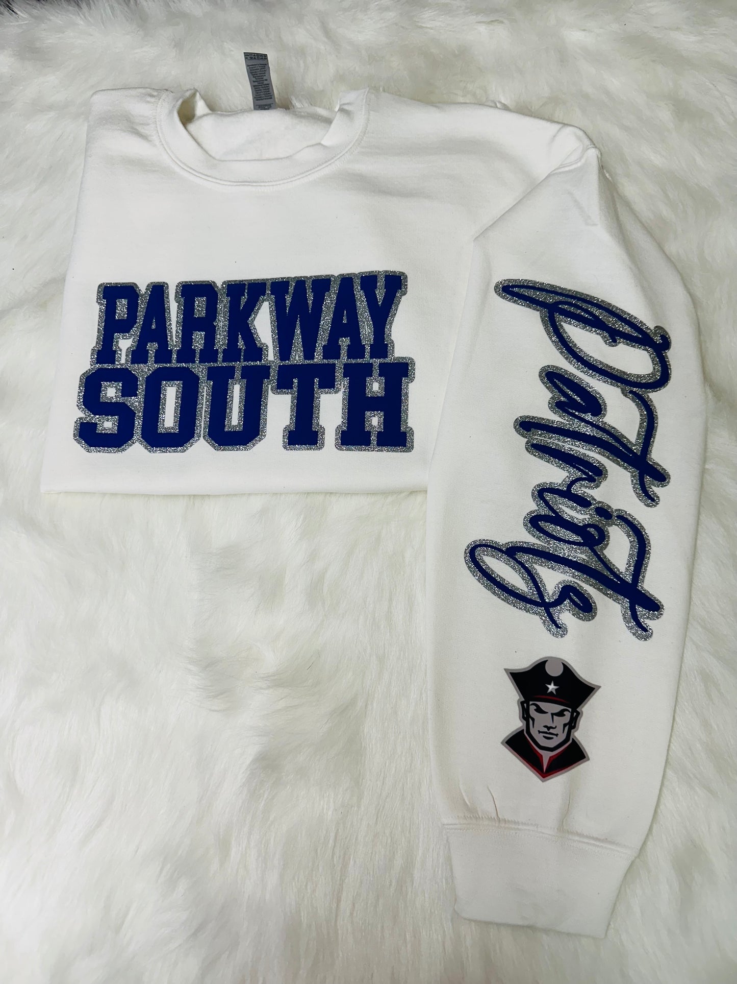 Custom sports team sweatshirts *Put size, colors and name of school in comments* Price includes ONE sleeve and front design, if wanting more message me.