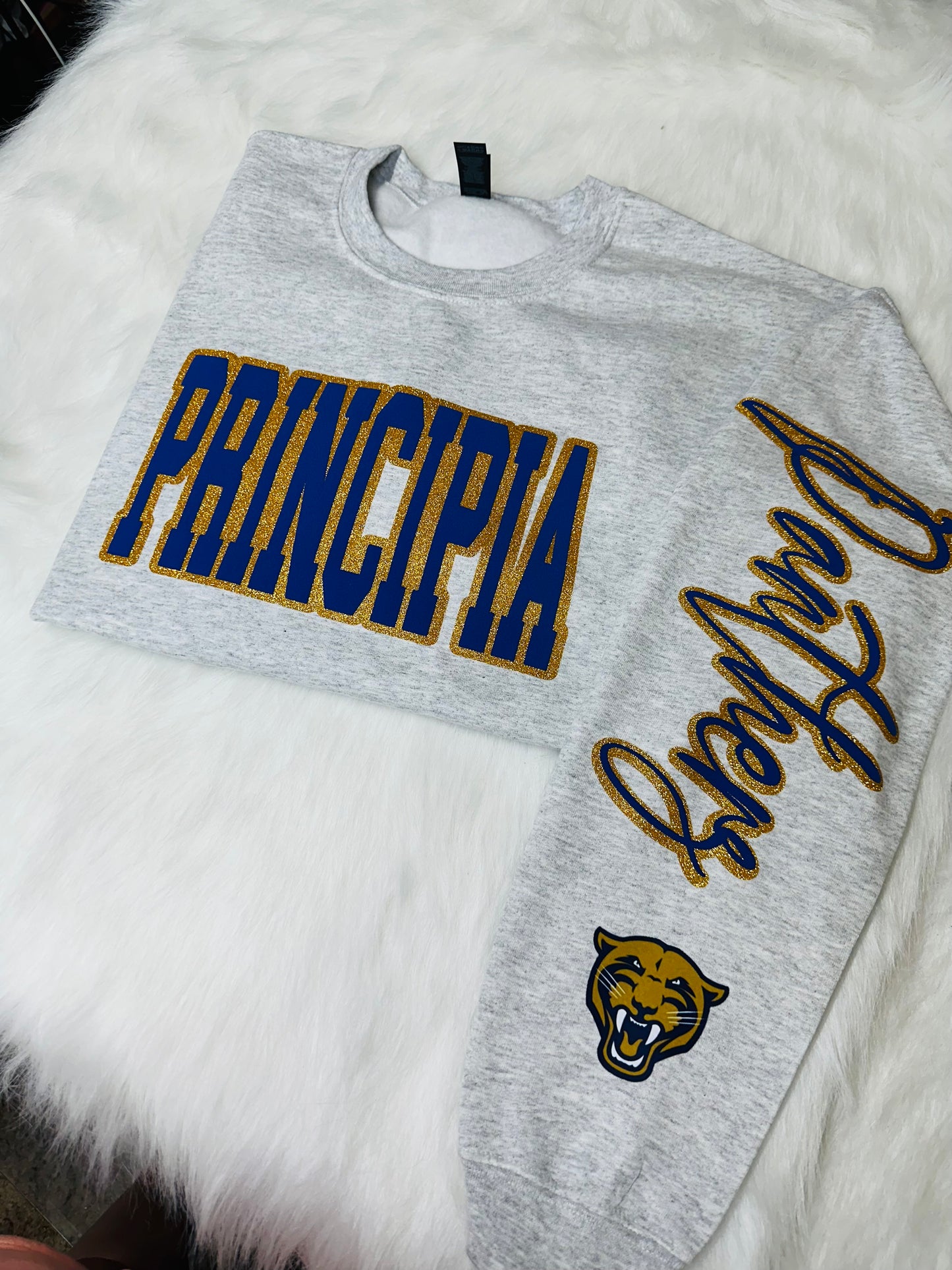 Custom sports team sweatshirts *Put size, colors and name of school in comments* Price includes ONE sleeve and front design, if wanting more message me.