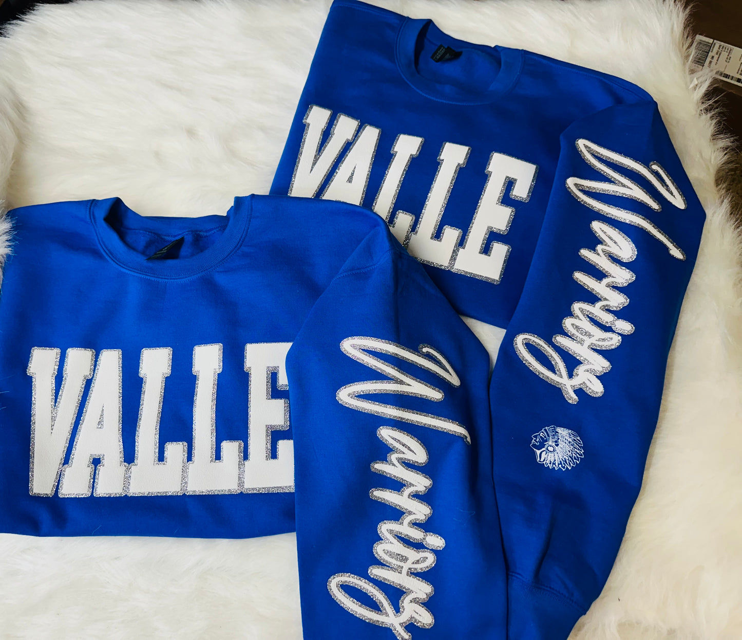 Custom sports team sweatshirts *Put size, colors and name of school in comments* Price includes ONE sleeve and front design, if wanting more message me.