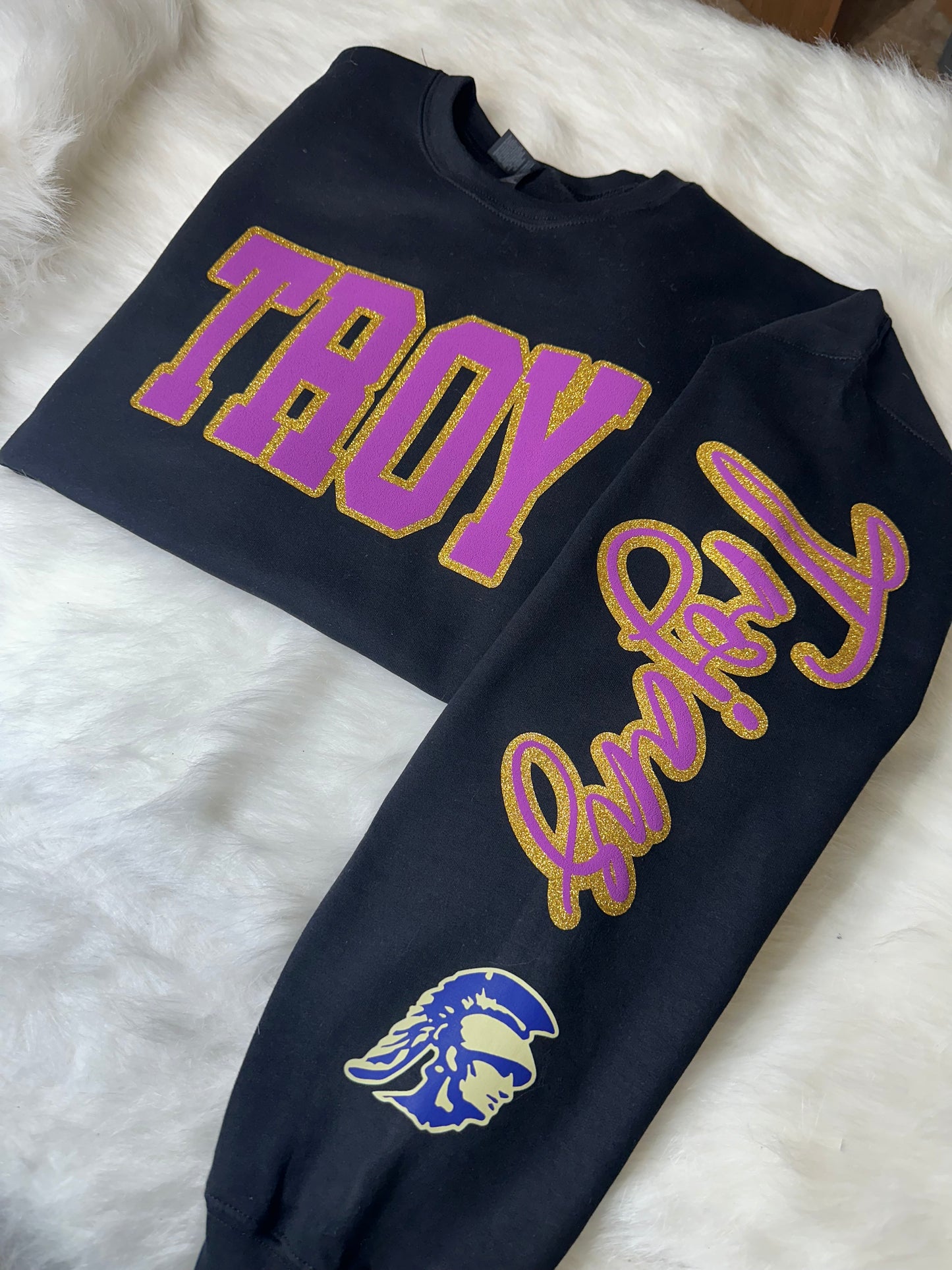 Custom sports team sweatshirts *Put size, colors and name of school in comments* Price includes ONE sleeve and front design, if wanting more message me.