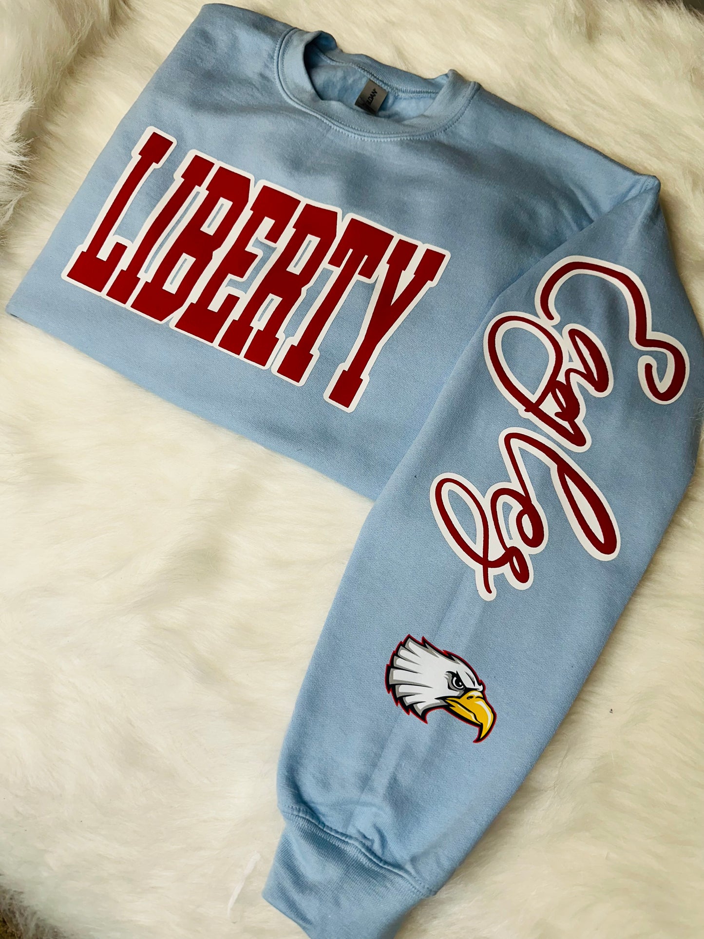 Custom sports team sweatshirts *Put size, colors and name of school in comments* Price includes ONE sleeve and front design, if wanting more message me.