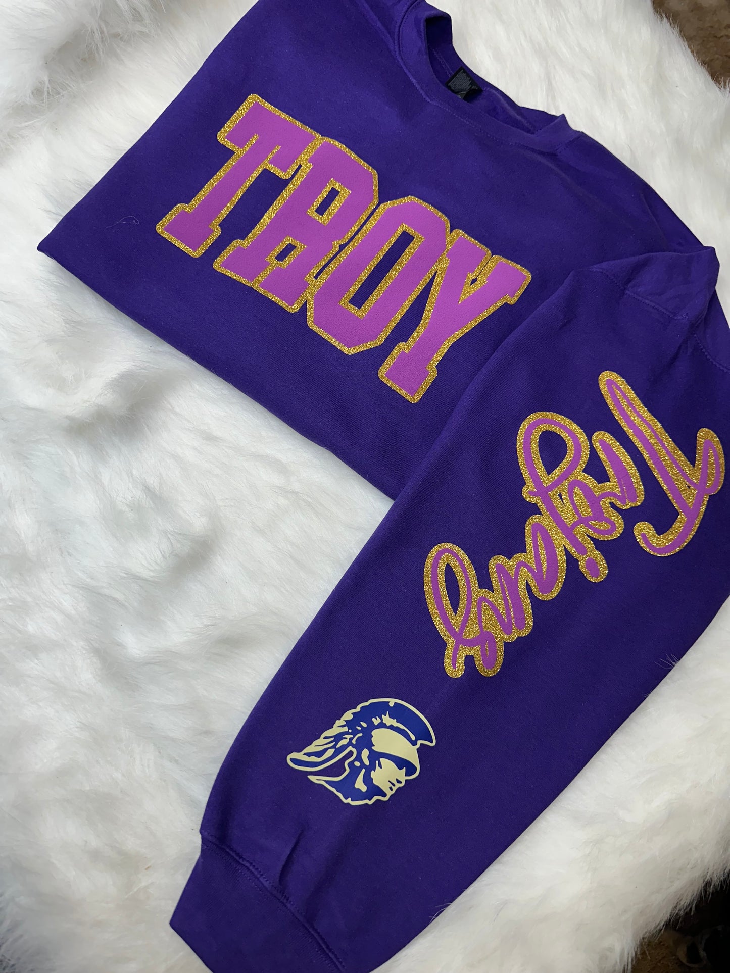 Custom sports team sweatshirts *Put size, colors and name of school in comments* Price includes ONE sleeve and front design, if wanting more message me.