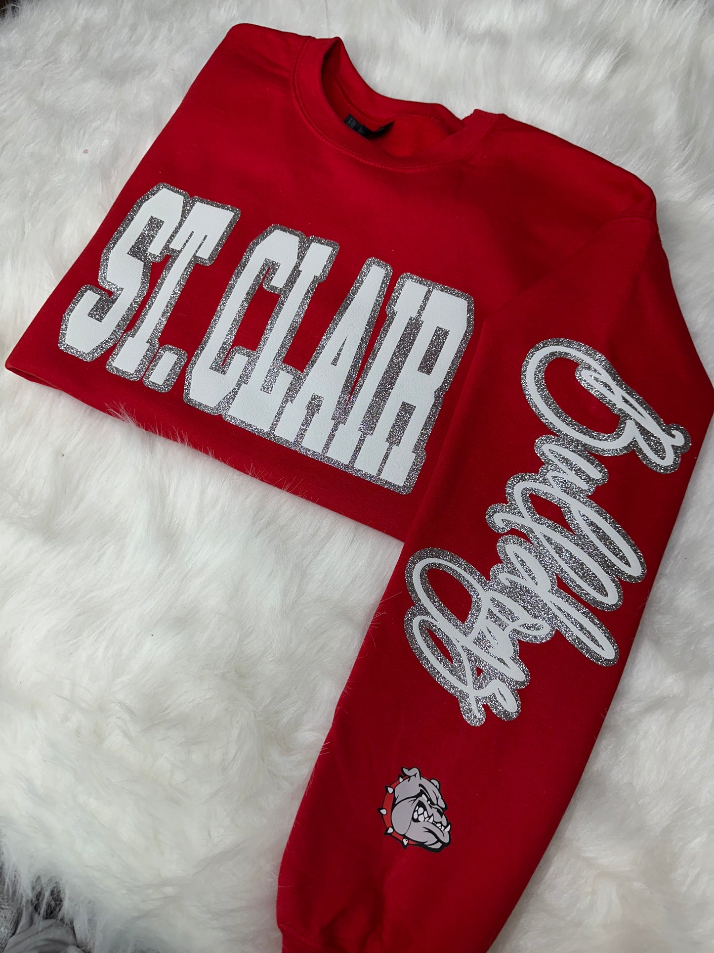 Custom sports team sweatshirts *Put size, colors and name of school in comments* Price includes ONE sleeve and front design, if wanting more message me.