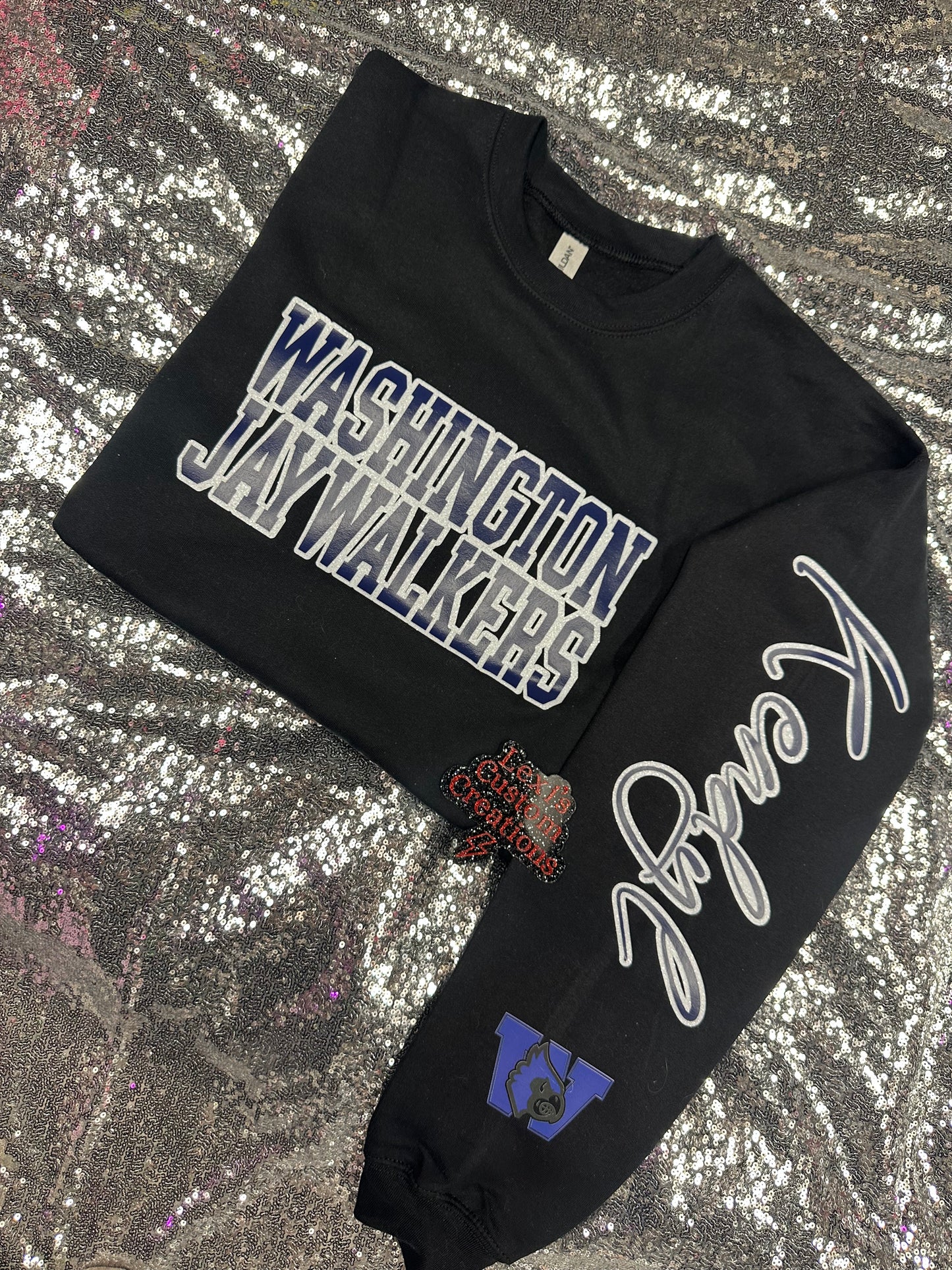 Custom sports team sweatshirts *Put size, colors and name of school in comments* Price includes ONE sleeve and front design, if wanting more message me.