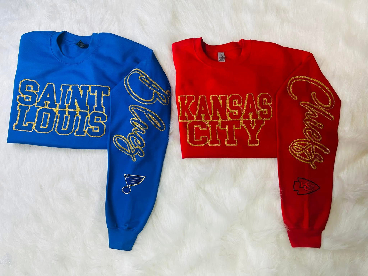 Custom sports team sweatshirts *Put size, colors and name of school in comments* Price includes ONE sleeve and front design, if wanting more message me.
