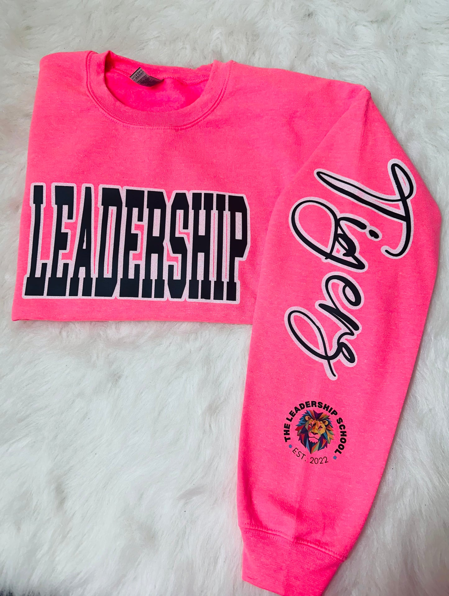 Custom sports team sweatshirts *Put size, colors and name of school in comments* Price includes ONE sleeve and front design, if wanting more message me.