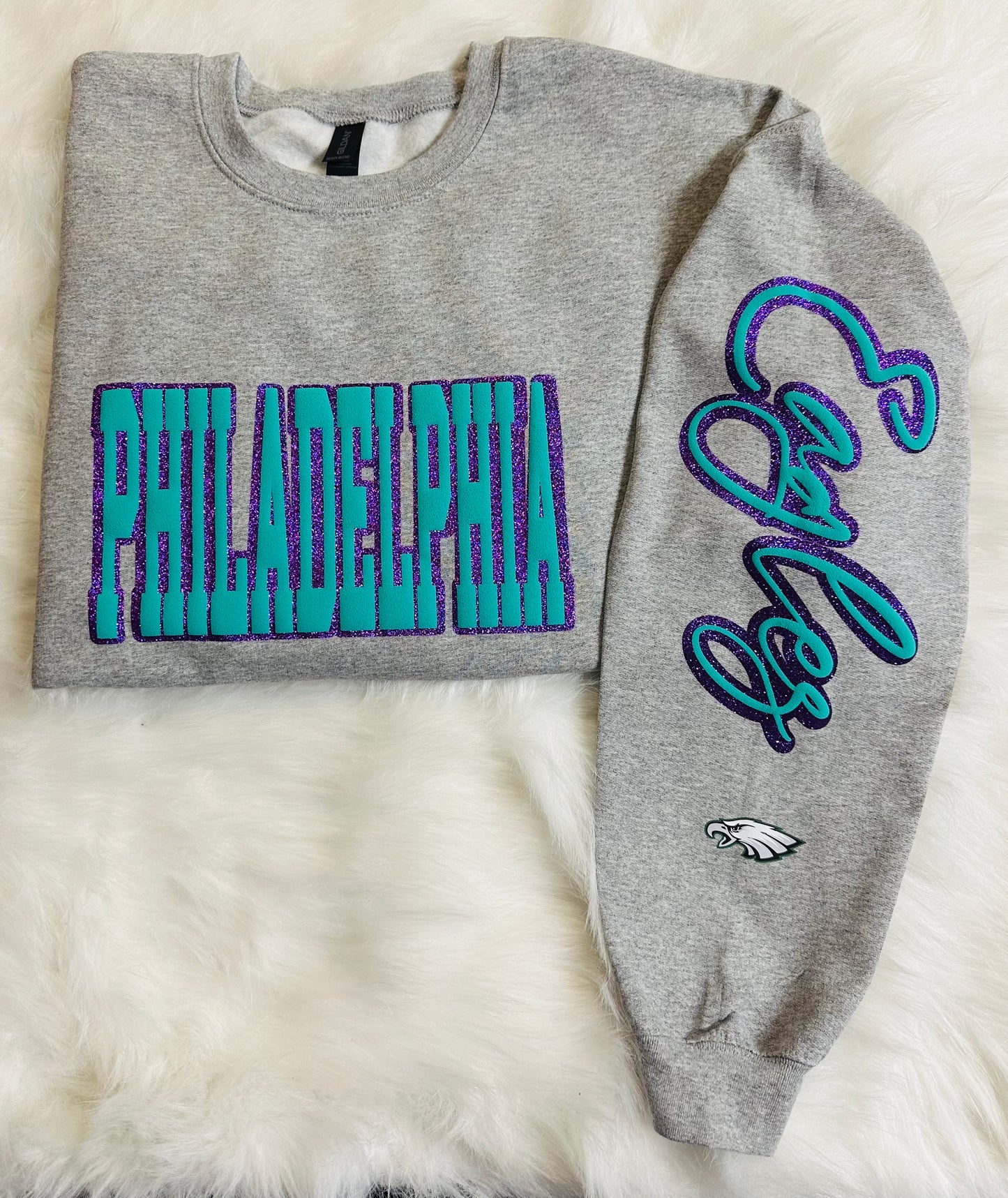 Custom sports team sweatshirts *Put size, colors and name of school in comments* Price includes ONE sleeve and front design, if wanting more message me.