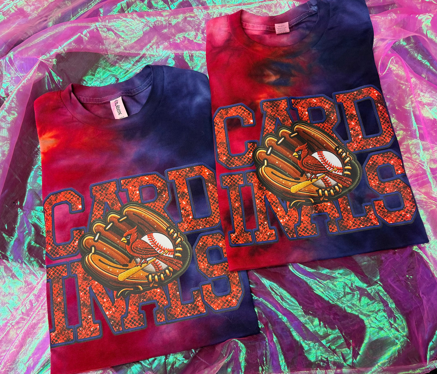 CARDINALS SHORT SLEEVE GLITTER TSHIRT S