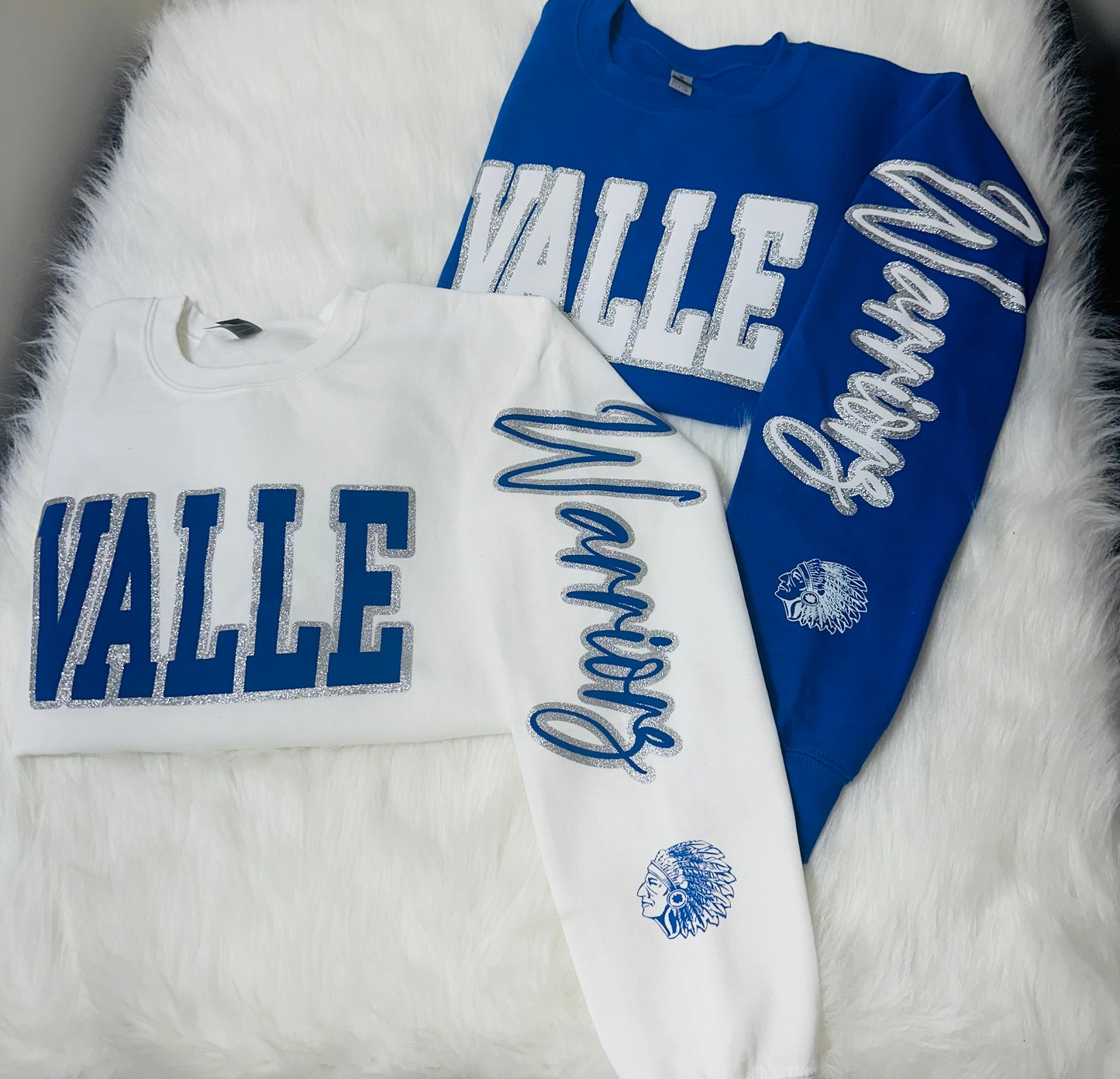 Custom sports team sweatshirts *Put size, colors and name of school in comments* Price includes ONE sleeve and front design, if wanting more message me.
