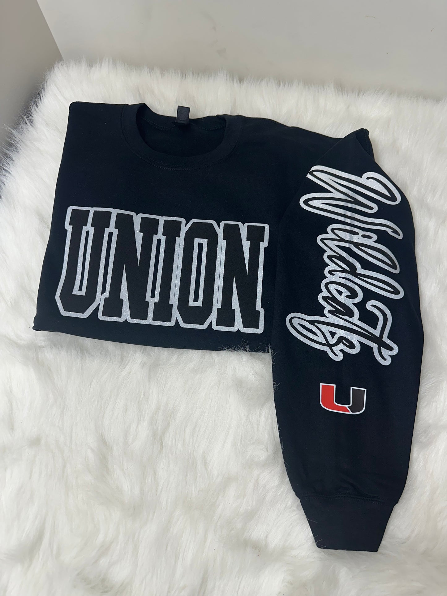 Custom sports team sweatshirts *Put size, colors and name of school in comments* Price includes ONE sleeve and front design, if wanting more message me.