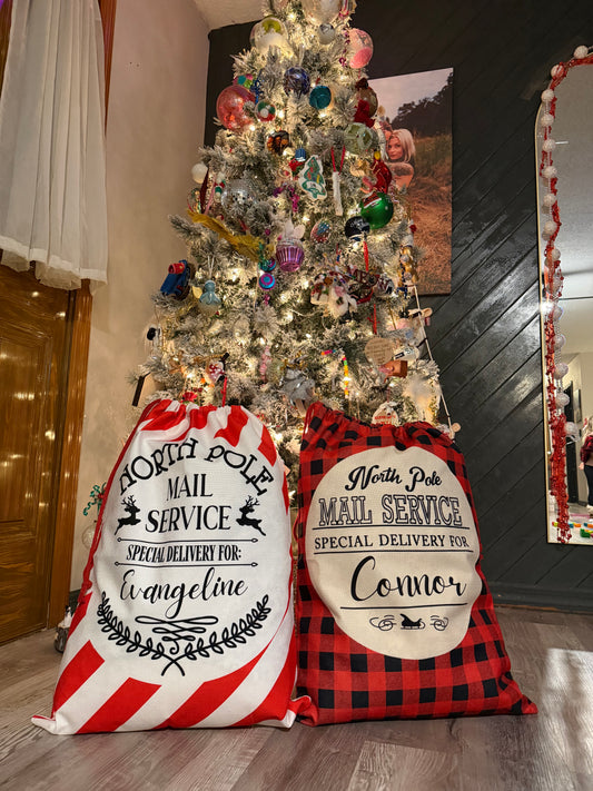 Candy cane Santa sacks