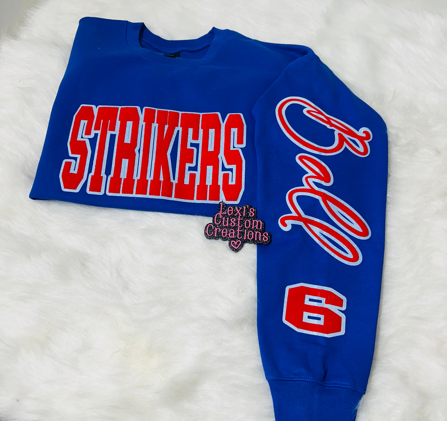 Custom sports team sweatshirts *Put size, colors and name of school in comments* Price includes ONE sleeve and front design, if wanting more message me.