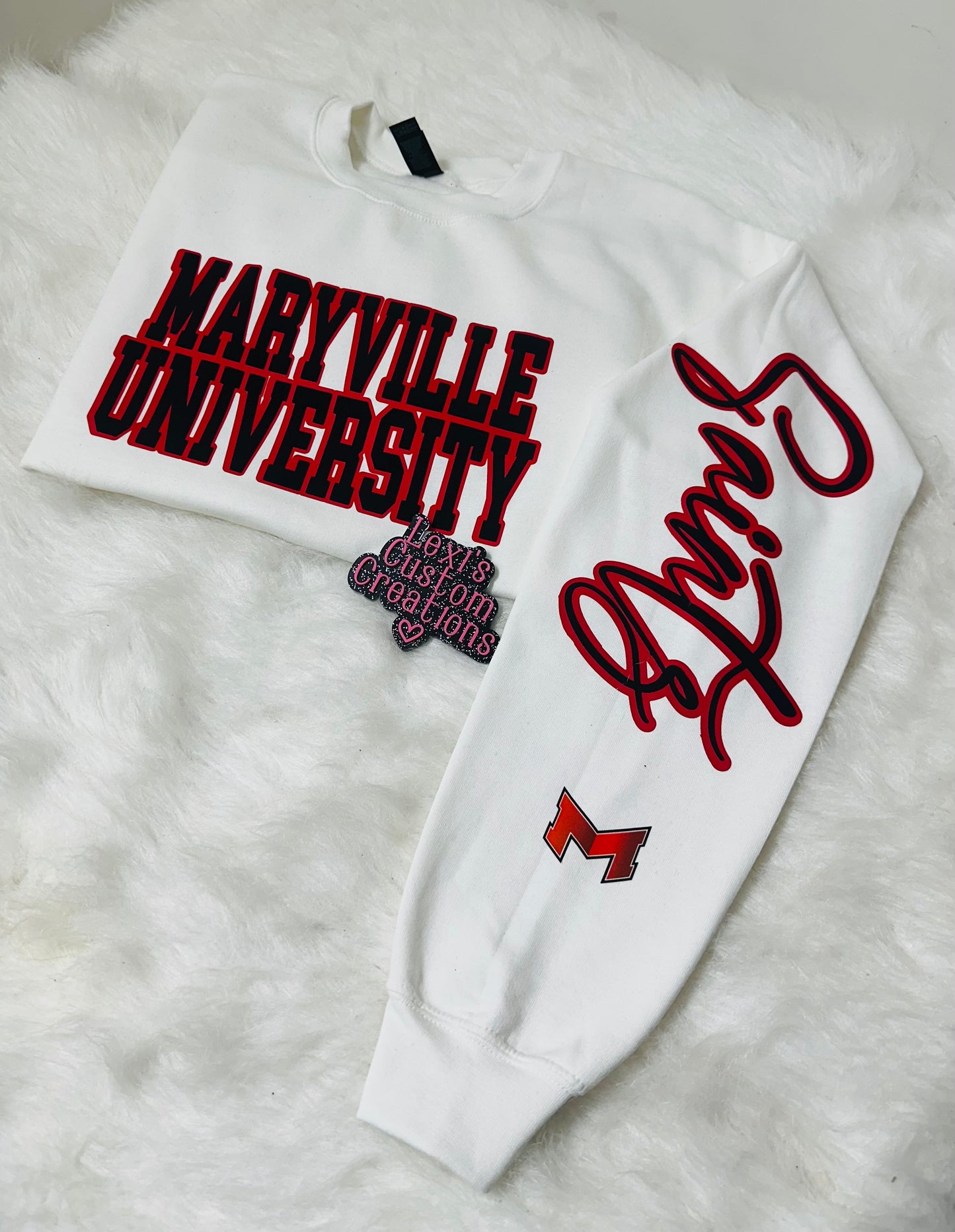 Custom sports team sweatshirts *Put size, colors and name of school in comments* Price includes ONE sleeve and front design, if wanting more message me.